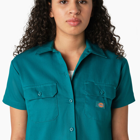Women&#39;s Relaxed Fit Cropped Work Shirt - Deep Lake &#40;DL2&#41;