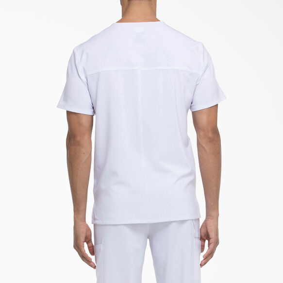 Men&#39;s EDS Essentials V-Neck Scrub Top with Patch Pockets - White &#40;DWH&#41;