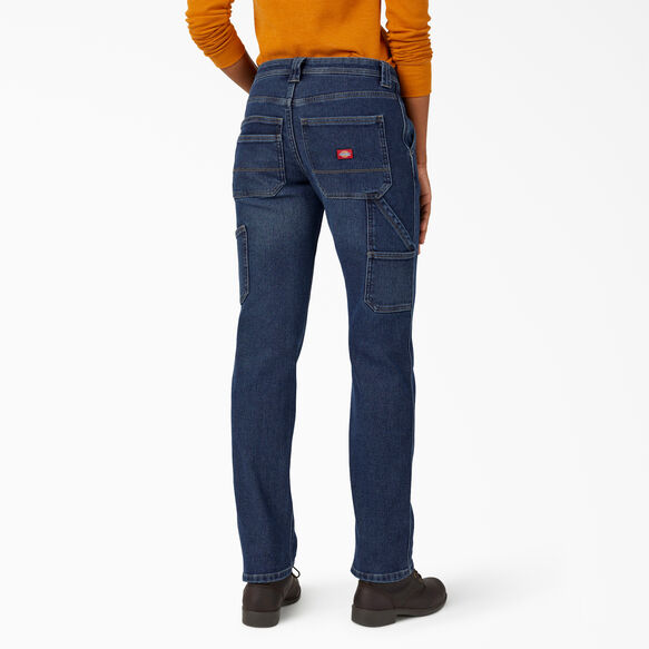 Women&#39;s Lined Relaxed Fit Carpenter Jeans - Stonewashed Medium Blue &#40;MSW&#41;