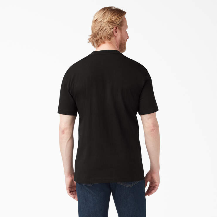 Heavyweight Short Sleeve Henley T-Shirt - Black (BK) image number 2