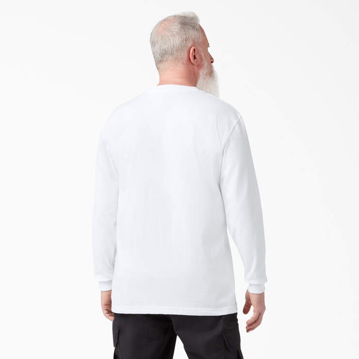 Heavyweight Long Sleeve Pocket T-Shirt - White (WH) image number 2