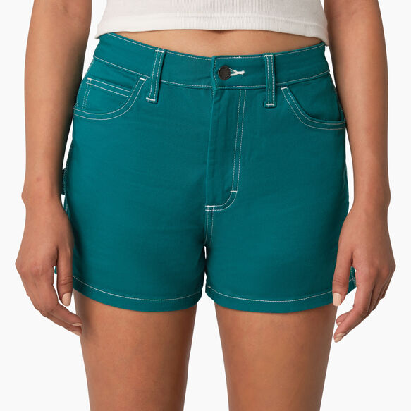 Women&#39;s High Waisted Carpenter Shorts, 3&quot; - Deep Lake &#40;DL2&#41;