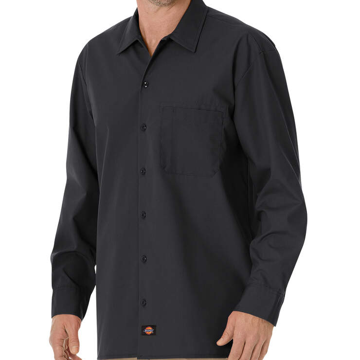 Long Sleeve Poplin Work Shirt - Black (BK) image number 1
