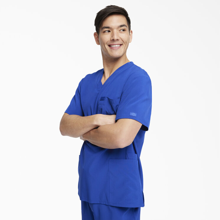 Men&#39;s EDS Essentials V-Neck Scrub Top with Patch Pockets - Galaxy Blue &#40;GBL&#41;