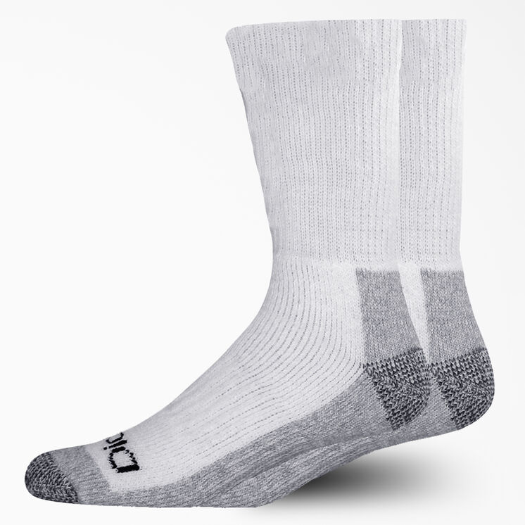 Steel Toe Crew Socks, Size 6-12, 2-Pack - White &#40;WH&#41;