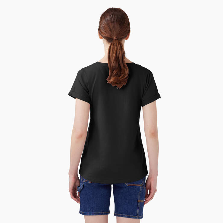 Women’s V-Neck T-Shirt - Black (KBK) image number 2