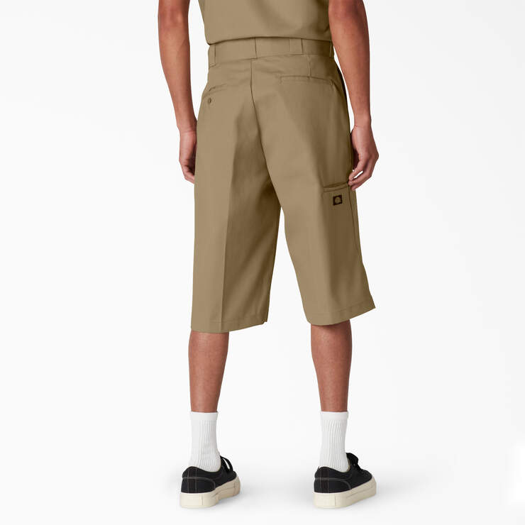 Loose Fit Multi-Use Pocket Work Shorts, 15" - Khaki (KH) image number 2