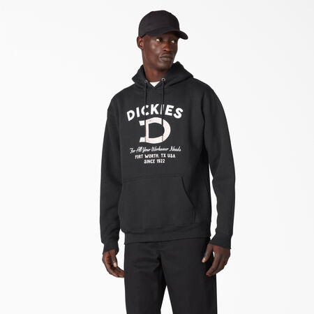 Distressed Ox Collar Graphic Hoodie - Black &#40;BK&#41;
