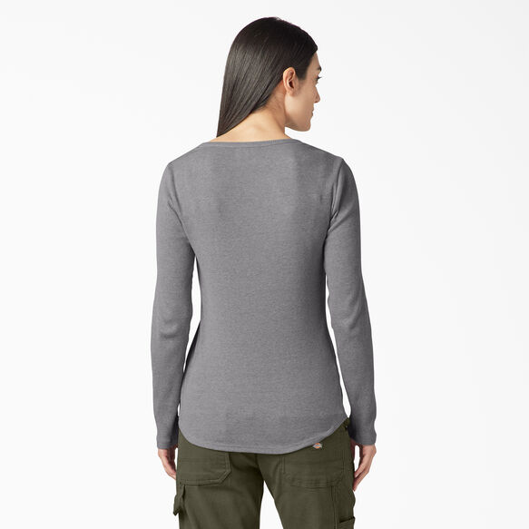 Women&#39;s Henley Long Sleeve Shirt - Graphite Gray &#40;GAD&#41;