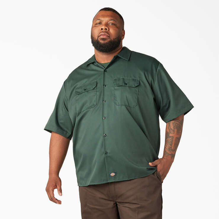 Short Sleeve Work Shirt - Hunter Green (GH) image number 5