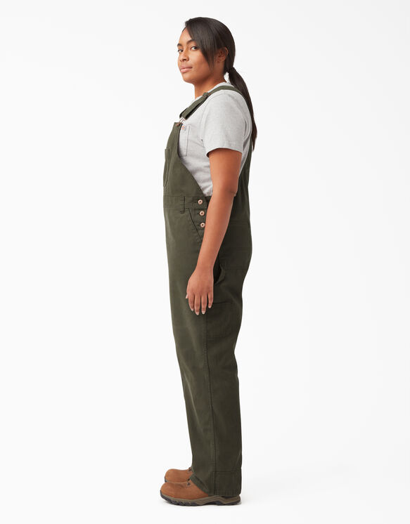Women&#39;s Plus Relaxed Fit Straight Leg Bib Overalls - Rinsed Moss Green &#40;RMS&#41;