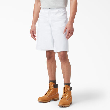 Relaxed Fit Carpenter Painter Shorts, 11&quot; - White &#40;WH&#41;