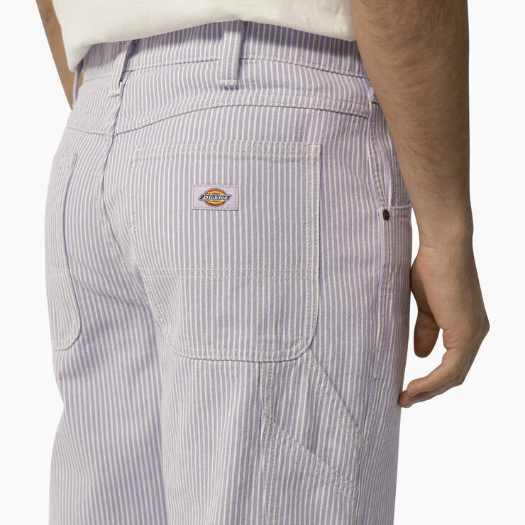 Garyville Regular Fit Hickory Stripe Carpenter Pants - Ecru/Lilac (EUG) image number 4