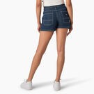 Women&#39;s High Waisted Denim Carpenter Shorts, 3&quot; - Stonewashed Indigo Blue &#40;SNB&#41;