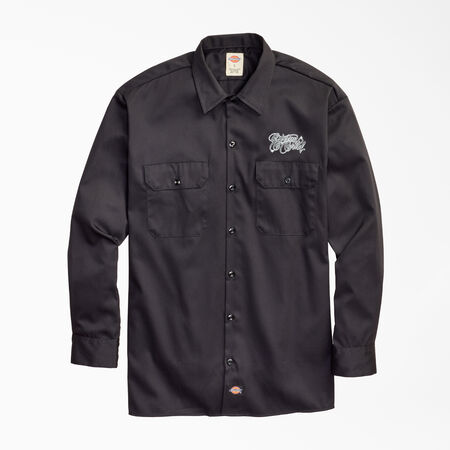 Estevan Oriol x Dickies Original Twill Long Sleeve Work Shirt - Black &#40;BK&#41;