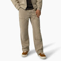 Relaxed Fit Contrast Stitch Double Knee Duck Pants - Stonewashed Desert Sand/Black (SSW)