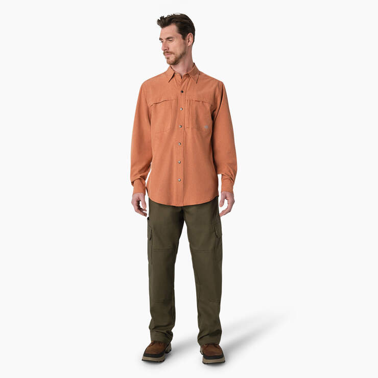 Cooling Long Sleeve Work Shirt - Copper Heather (EH2) image number 4