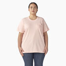 Women&#39;s Plus Heavyweight Short Sleeve Pocket T-Shirt - Lotus Pink &#40;LO2&#41;