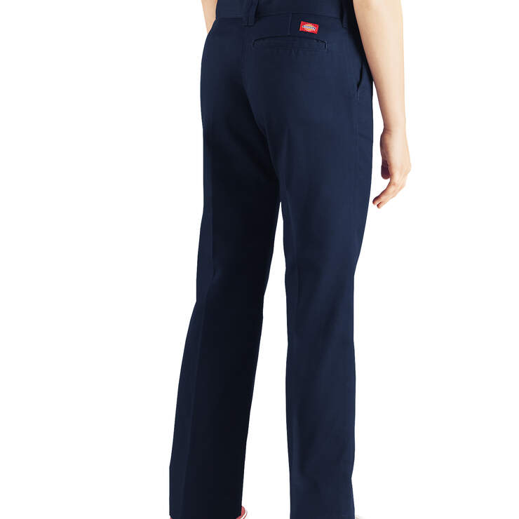 Girls' FlexWaist&reg; Flat Front Pants, 7-20 - Rinsed Dark Navy (RDN) image number 2
