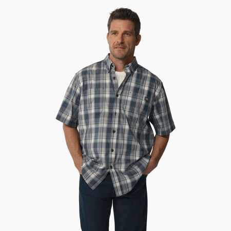 Short Sleeve Woven Shirt - Airforce Blue High Plains &#40;B1J&#41;