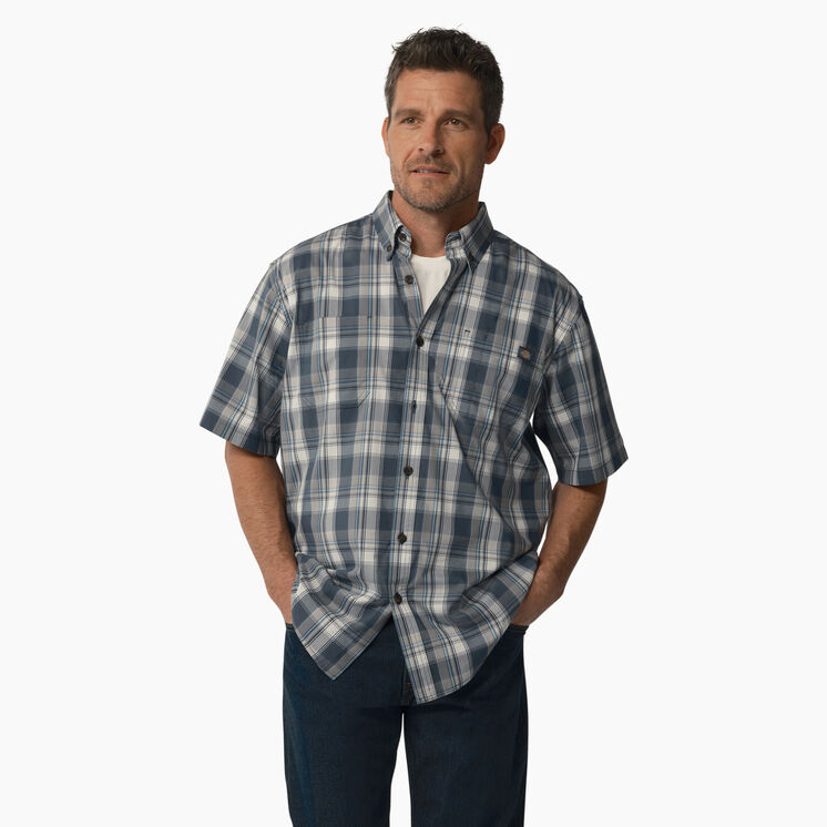 Short Sleeve Woven Shirt - Airforce Blue High Plains &#40;B1J&#41;