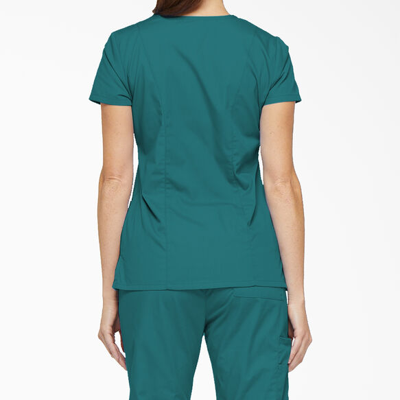 Women&#39;s EDS Signature V-Neck Scrub Top with Pen Slot - Teal &#40;DTL&#41;