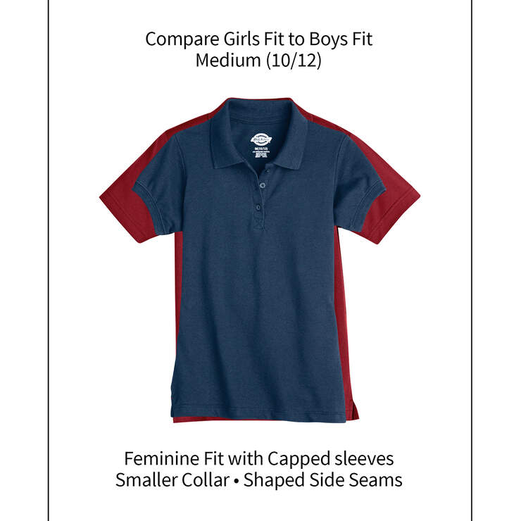 Girls' Short Sleeve Pique Polo Shirt, 4-6 - Light Blue (LB) image number 2