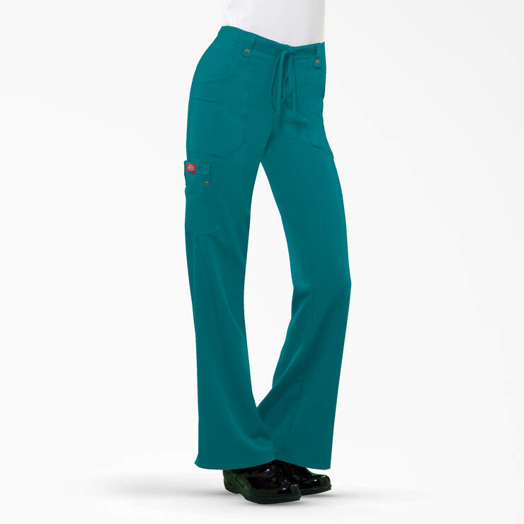 Women's Xtreme Stretch Flare Leg Cargo Scrub Pants - Teal (DTL) image number 1