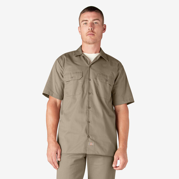 Short Sleeve Work Shirt Desert Khaki S Mens Shirts Dickies