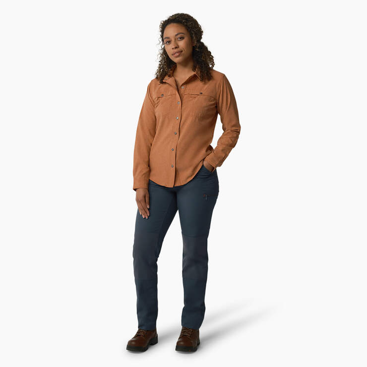 Women's Cooling Roll-Tab Work Shirt - Copper Heather (EH2) image number 4