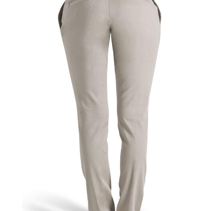 Dickies Girl Juniors' Curvey 4-Pocket Straight Leg Pants - Khaki (KHA) image number 2