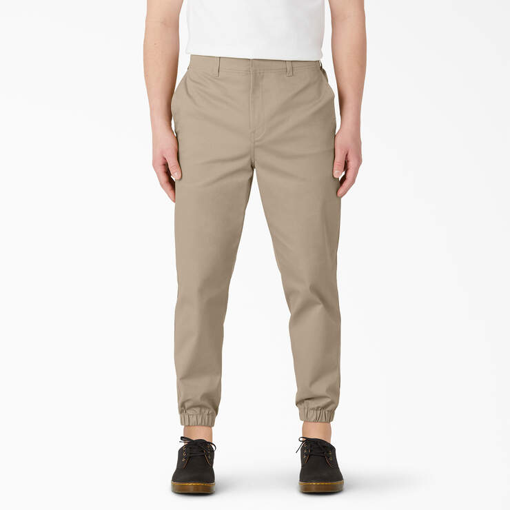 Regular Fit Cropped Jogger Work Pants - Khaki (KH) image number 1