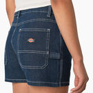 Women&#39;s High Waisted Denim Carpenter Shorts, 3&quot; - Stonewashed Indigo Blue &#40;SNB&#41;