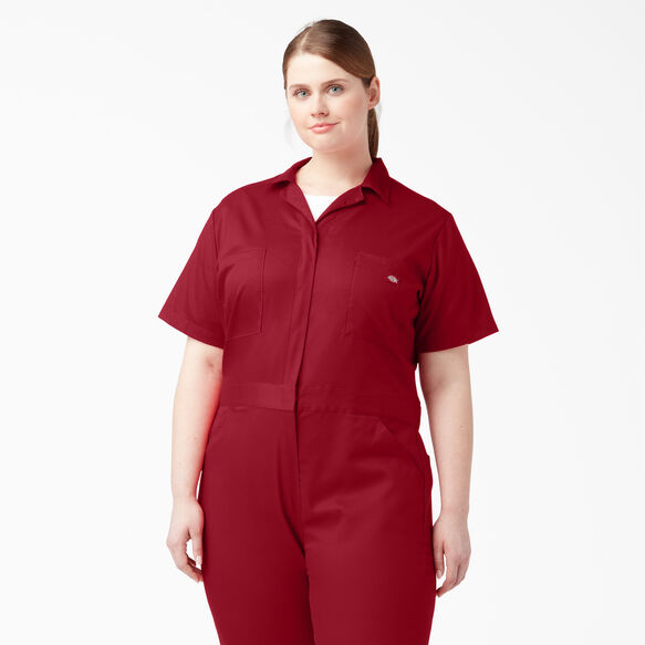 Women&#39;s Plus FLEX Cooling Temp-iQ&reg; Short Sleeve Coveralls - English Red &#40;ER&#41;