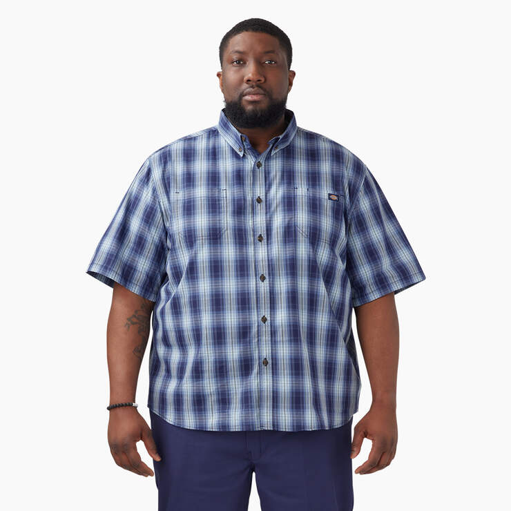 Short Sleeve Woven Shirt - Coronet Blue Plaid (BCN) image number 5