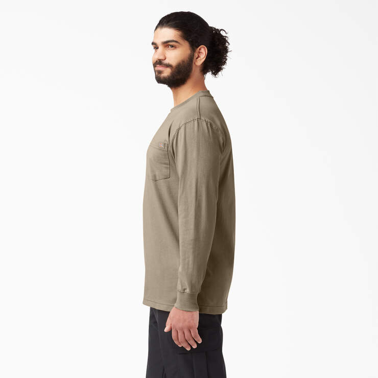 Heavyweight Long Sleeve Pocket T-Shirt - Desert Sand (DS) image number 3