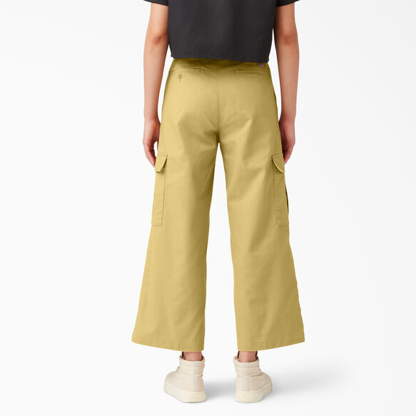 Women&#39;s Twill Cropped Cargo Pants - Stonewashed Dark Khaki &#40;S2K&#41;