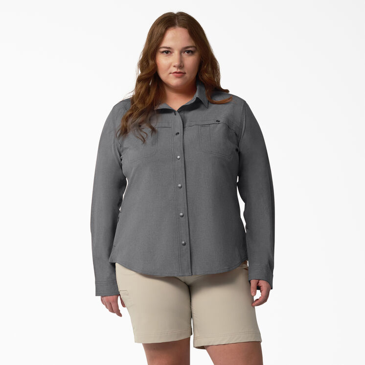 Women&#39;s Plus Cooling Roll-Tab Work Shirt - Graphite Gray &#40;GAD&#41;