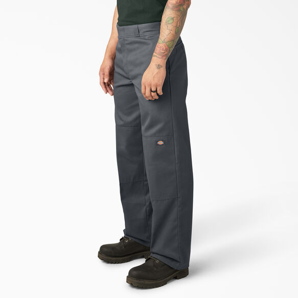 Loose Fit Double Knee Work Pants - Charcoal Gray &#40;CH&#41;