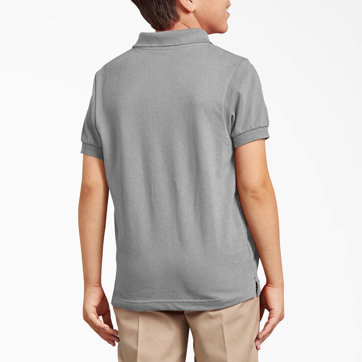 Kids' Piqué Short Sleeve Polo, 4-20 - Heather Gray (HG) image number 2