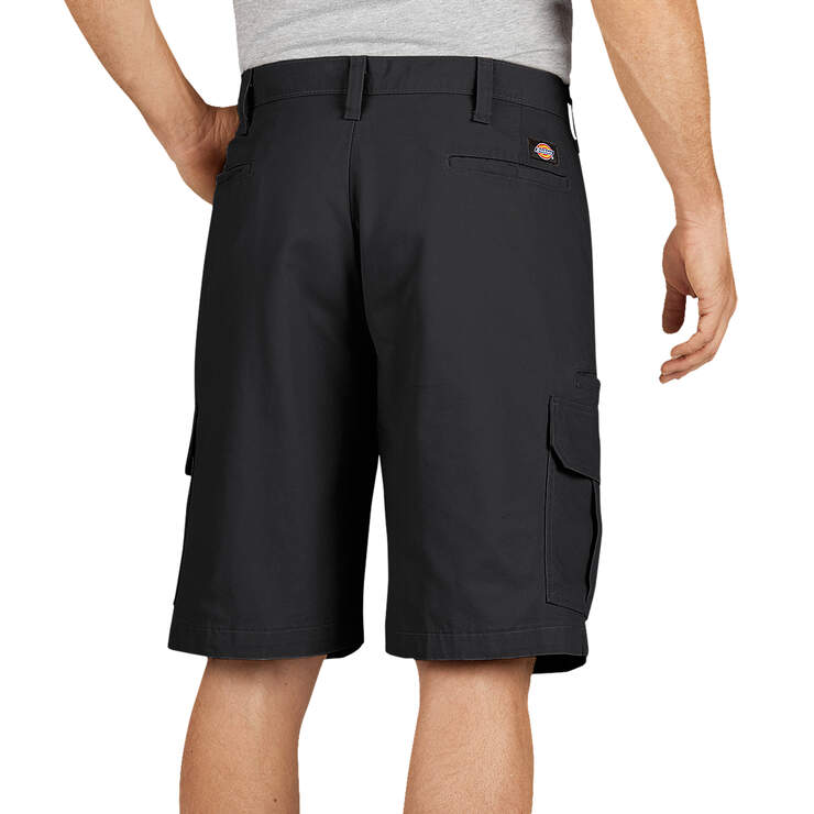11" Relaxed Fit Lightweight Duck Cargo Shorts - Rinsed Black (RBK) image number 2