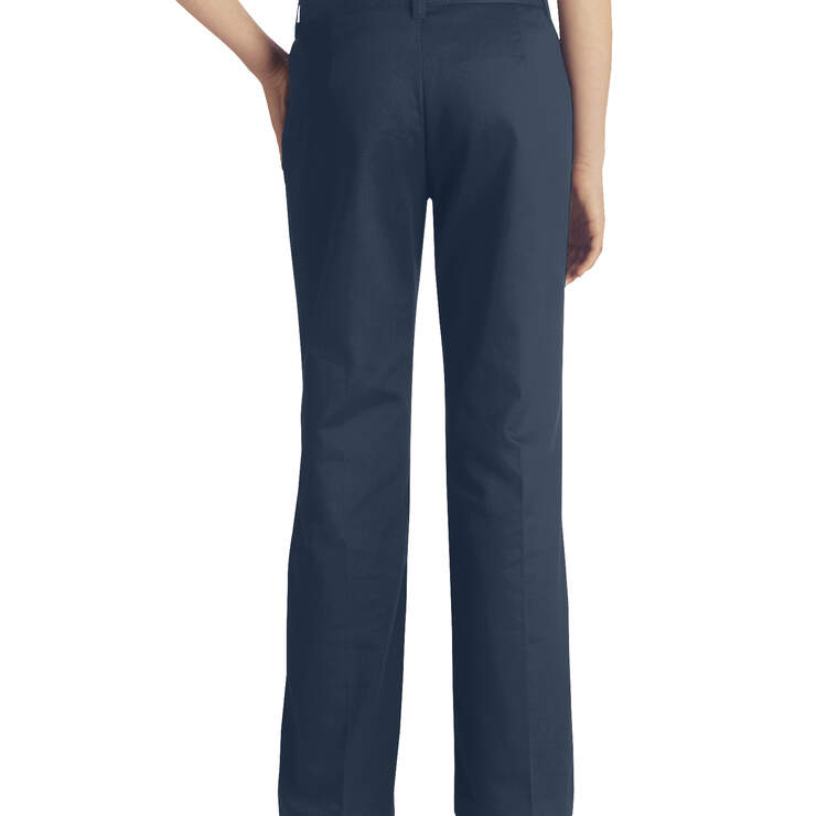 Girls' Classic Fit Bootcut Leg Stretch Twill Pants, 4-6 - Dark Navy (DN) image number 2