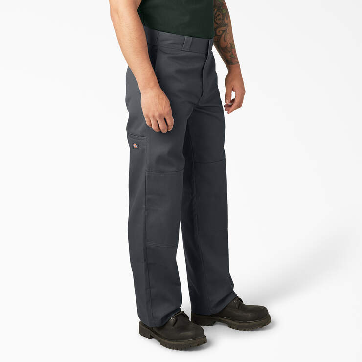Loose Fit Double Knee Work Pants - Charcoal Gray (CH) image number 4