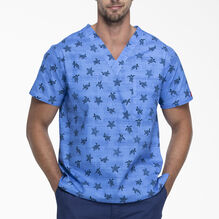 men s eds signature print v neck scrub top