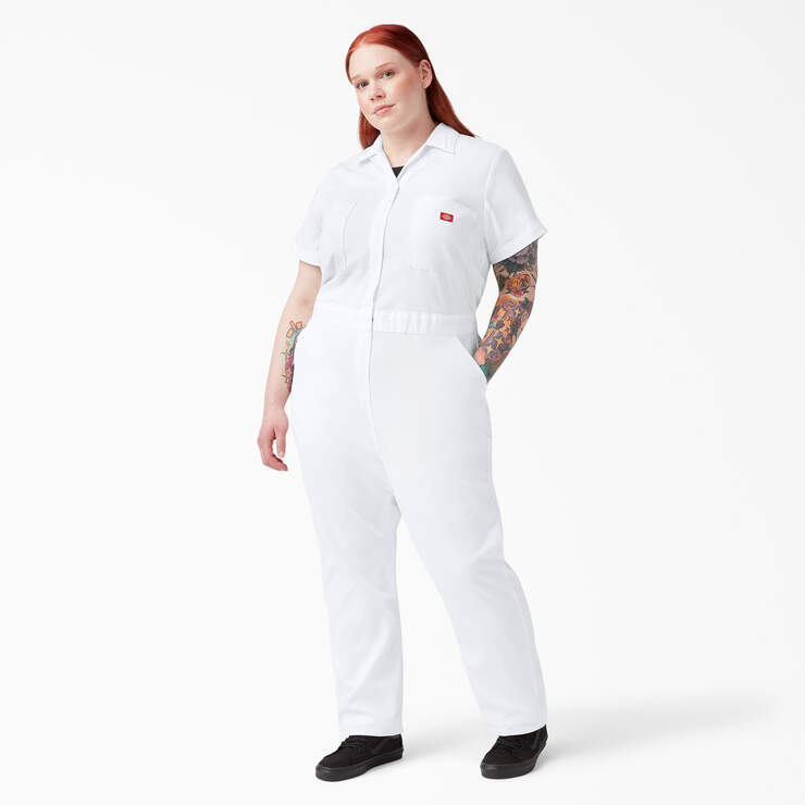 Women's Plus FLEX Cooling Short Sleeve Coveralls - White (WH) image number 5