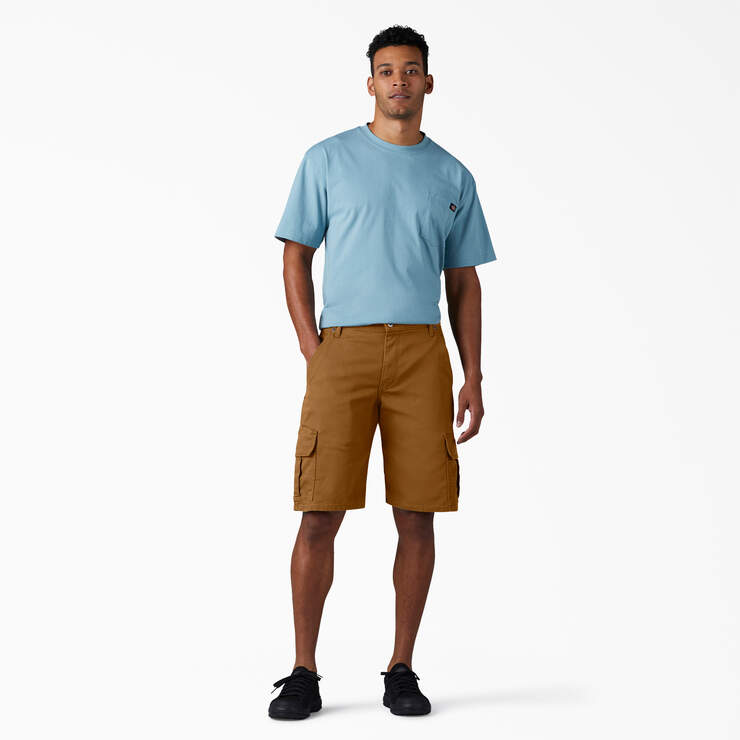 FLEX Relaxed Fit Duck Cargo Shorts, 11" - Stonewashed Brown Duck (SBD) image number 4