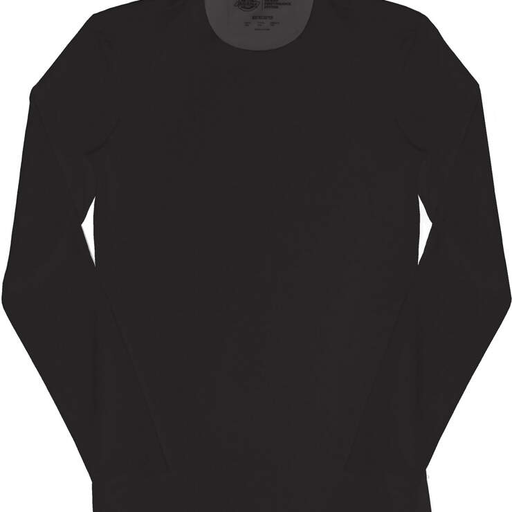 Men's Performance Long Sleeve Crew Neck Scrub T-Shirt - Black (BLK) image number 1