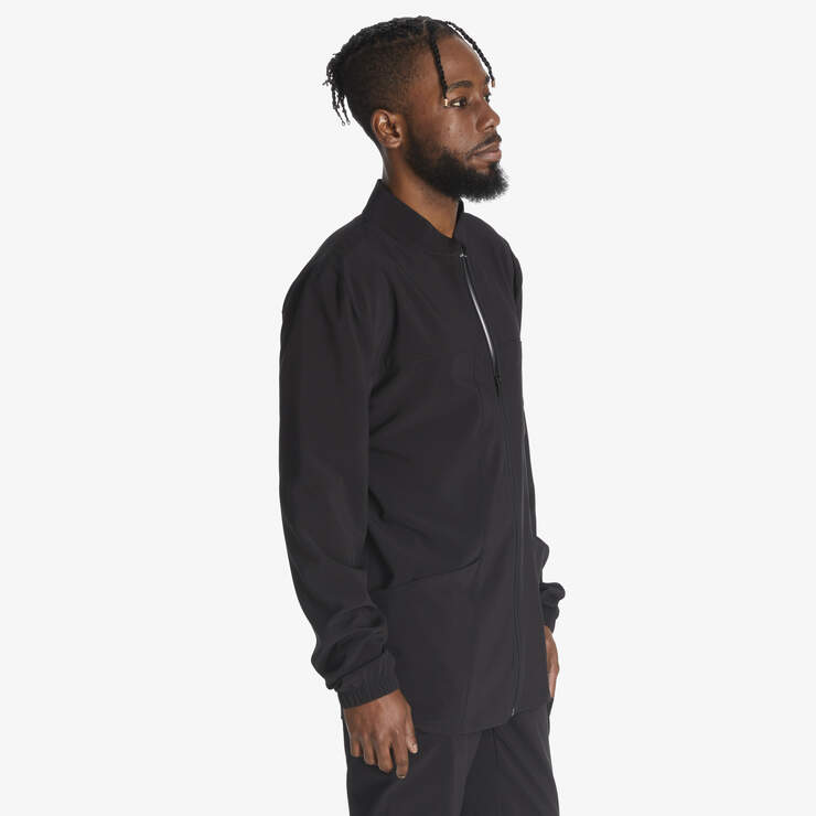 Men's EDS Essentials Zip Front Scrub Jacket - Black (BLK) image number 4