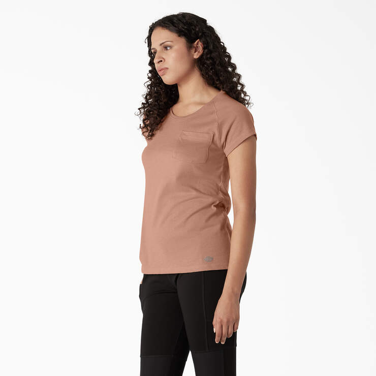 Women's Cooling Short Sleeve Pocket T-Shirt - Cork Single Dye Heather (C2K) image number 3