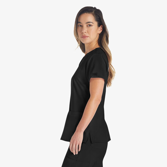 Women&#39;s EDS Essentials V-Neck Scrub Top - Black &#40;BLK&#41;